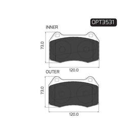 Nissan 350Z - Front Brake Pads | OPTIMA | OPT3531 - SKU OPT3531 - SpareMe South Africa