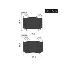 Mitsubishi 350Z - Rear Brake Pads | OPTIMA | OPT3532 - SKU OPT3532 - SpareMe South Africa