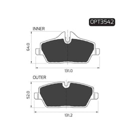 BMW 1 Series - Front Brake Pads | OPTIMA | OPT3542 - SKU OPT3542 - SpareMe South Africa