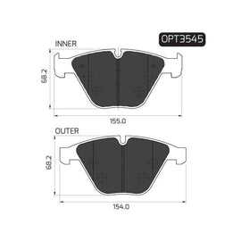 BMW 3 Series - Front Brake Pads | OPTIMA | OPT3545 - SKU OPT3545 - SpareMe South Africa
