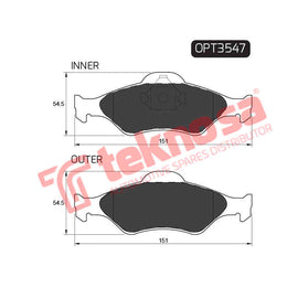 Brake Components Brake Pads OPT3547 for Sale South Africa Brake Pads SpareMe
