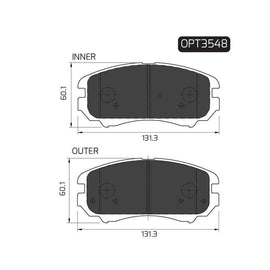 Honda Azera - Front Brake Pads | OPTIMA | OPT3548 - SKU OPT3548 - SpareMe South Africa