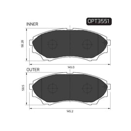Ford Ranger - Front Brake Pads | OPTIMA | OPT3551 - SKU OPT3551 - SpareMe South Africa