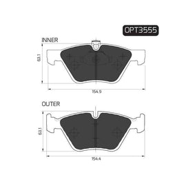 BMW 1 Series - Front Brake Pads | OPTIMA | OPT3555 - SKU OPT3555 - SpareMe South Africa