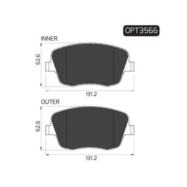 Seat Ibiza - Front Brake Pads | OPTIMA | OPT3566 - SKU OPT3566 - SpareMe South Africa