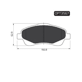 OPTIMA Front Brake Pads for Toyota Avensis - SKU OPT3567 - SpareMe South Africa