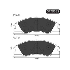 Kia Cerato - Front Brake Pads | OPTIMA | OPT3582 - SKU OPT3582 - SpareMe South Africa