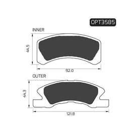Daihatsu Charade - Front Brake Pads | OPTIMA | OPT3585 - SKU OPT3585 - SpareMe South Africa