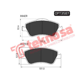 Brake Components Brake Pads OPT3587 for Sale South Africa Brake Pads SpareMe