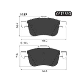 Alfa Romeo 159 - Front Brake Pads | OPTIMA | OPT3590 - SKU OPT3590 - SpareMe South Africa