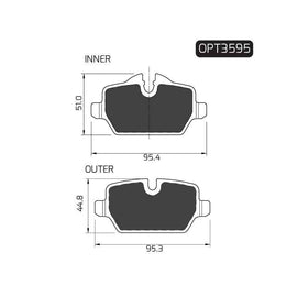 BMW 1 Series - Rear Brake Pads | OPTIMA | OPT3595 - SKU OPT3595 - SpareMe South Africa