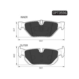 BMW 1 Series - Rear Brake Pads | OPTIMA | OPT3596 - SKU OPT3596 - SpareMe South Africa