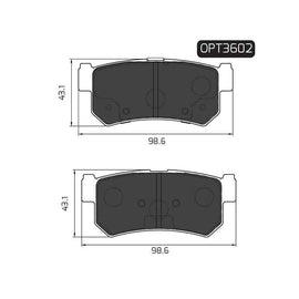 SsangYong Actyon - Rear Brake Pads | OPTIMA | OPT3602 - SKU OPT3602 - SpareMe South Africa
