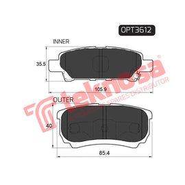 Brake Components Brake Pads OPT3612 for Sale South Africa Brake Pads SpareMe