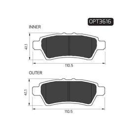 Nissan Navara - Rear Brake Pads | OPTIMA | OPT3616 - SKU OPT3616 - SpareMe South Africa