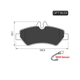 Mercedes-Benz Sprinter Series - Rear Brake Pads | OPTIMA | OPT3633A - SKU OPT3633A - SpareMe South Africa