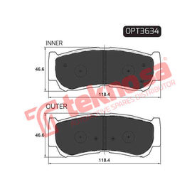 Brake Components Brake Pads OPT3634 for Sale South Africa Brake Pads SpareMe