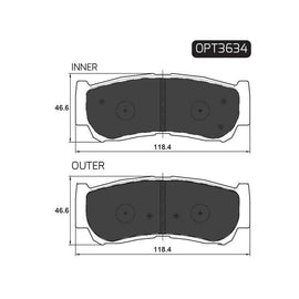 Hyundai Santa Fe - Rear Brake Pads | OPTIMA | OPT3634 - SKU OPT3634 - SpareMe South Africa