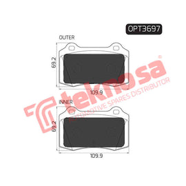 Brake Components Brake Pads OPT3697 for Sale South Africa Brake Pads SpareMe