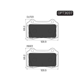 Seat Ibiza - Front Brake Pads | OPTIMA | OPT3697 - SKU OPT3697 - SpareMe South Africa