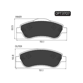 Honda Accord - Front Brake Pads | OPTIMA | OPT3707 - SKU OPT3707 - SpareMe South Africa