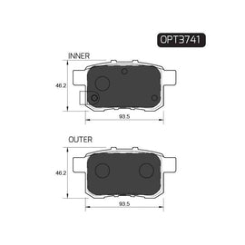 Honda Accord - Rear Brake Pads | OPTIMA | OPT3741 - SKU OPT3741 - SpareMe South Africa