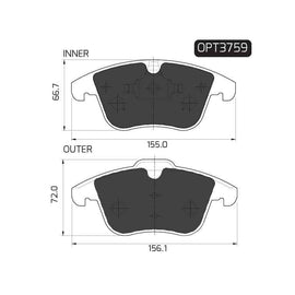 Audi A3 - Front Brake Pads | OPTIMA | OPT3759 - SKU OPT3759 - SpareMe South Africa