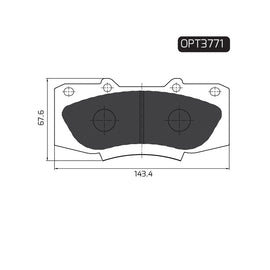 OPTIMA Front Brake Pads for Toyota Fortuner - SKU OPT3771 - SpareMe South Africa