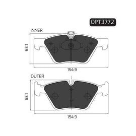 BMW 1 Series - Front Brake Pads | OPTIMA | OPT3772 - SKU OPT3772 - SpareMe South Africa