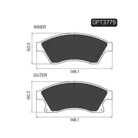 Chevrolet Cruze - Front Brake Pads | OPTIMA | OPT3779 - SKU OPT3779 - SpareMe South Africa