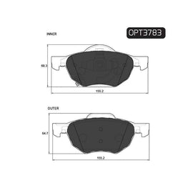 Honda Accord - Front Brake Pads | OPTIMA | OPT3783 - SKU OPT3783 - SpareMe South Africa
