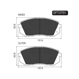 Hyundai Tucson - Front Brake Pads | OPTIMA | OPT3791 - SKU OPT3791 - SpareMe South Africa