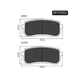 Haval Grand Sedona - Rear Brake Pads | OPTIMA | OPT3793 - SKU OPT3793 - SpareMe South Africa