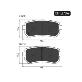 Hyundai Accent - Rear Brake Pads | OPTIMA | OPT3794 - SKU OPT3794 - SpareMe South Africa