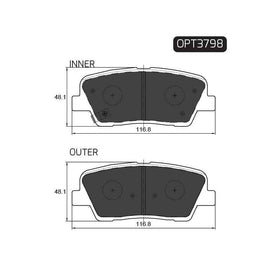 Hyundai Optima - Rear Brake Pads | OPTIMA | OPT3798 - SKU OPT3798 - SpareMe South Africa
