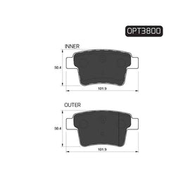 Proton Gen 2 - Rear Brake Pads | OPTIMA | OPT3800 - SKU OPT3800 - SpareMe South Africa