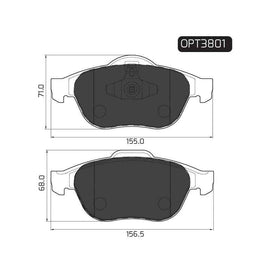 Renault Grand Scenic - Front Brake Pads | OPTIMA | OPT3801 - SKU OPT3801 - SpareMe South Africa