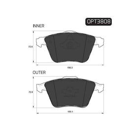Audi A3 - Front Brake Pads | OPTIMA | OPT3808 - SKU OPT3808 - SpareMe South Africa