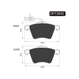 Volkswagen Campmobile - Front Brake Pads | OPTIMA | OPT3810 - SKU OPT3810 - SpareMe South Africa
