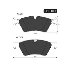 Mercedes-Benz E-Series - Front Brake Pads | OPTIMA | OPT3819 - SKU OPT3819 - SpareMe South Africa