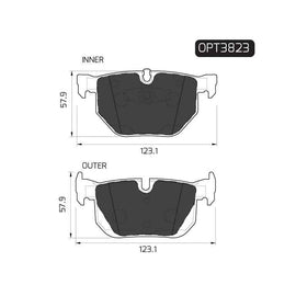 BMW 3 Series - Rear Brake Pads | OPTIMA | OPT3823 - SKU OPT3823 - SpareMe South Africa