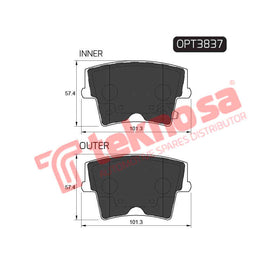 Brake Components Brake Pads OPT3837 for Sale South Africa Brake Pads SpareMe