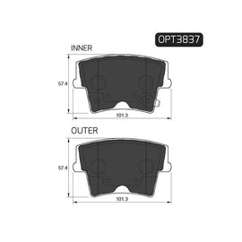 Chrysler 300 - Rear Brake Pads | OPTIMA | OPT3837 - SKU OPT3837 - SpareMe South Africa