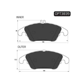 Mercedes-Benz C-Series - Front Brake Pads | OPTIMA | OPT3839 - SKU OPT3839 - SpareMe South Africa