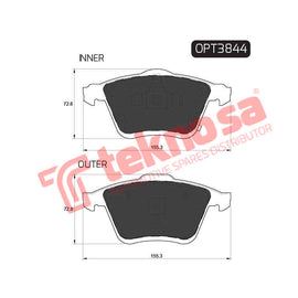 Brake Components Brake Pads OPT3844 for Sale South Africa Brake Pads SpareMe