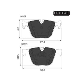 BMW 3 Series - Front Brake Pads | OPTIMA | OPT3845 - SKU OPT3845 - SpareMe South Africa