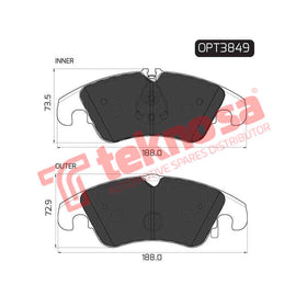 Front Brake Pads Audi A4 A5 A6 A7 Q5 (OPT3849) Brake Pads OPTIMA