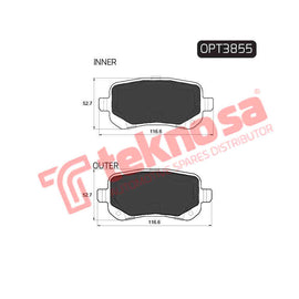 Brake Components Brake Pads OPT3855 for Sale South Africa Brake Pads SpareMe