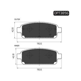 Chevrolet Cruze - Rear Brake Pads | OPTIMA | OPT3856 - SKU OPT3856 - SpareMe South Africa
