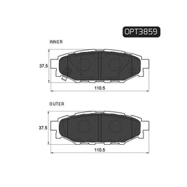 Subaru BRZ - Rear Brake Pads | OPTIMA | OPT3859 - SKU OPT3859 - SpareMe South Africa